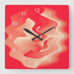 Reloj Cuadrado flor de coral