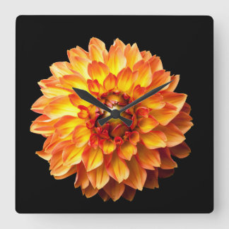 Reloj Cuadrado Flor de Dahlia