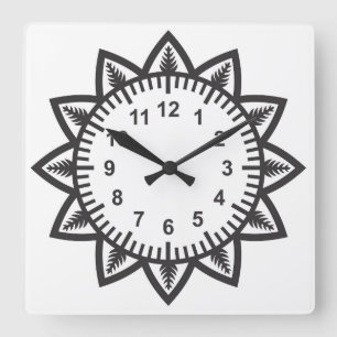 Reloj Cuadrado Flor de estrella linda sunshine