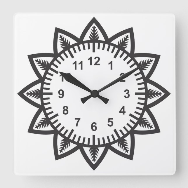Reloj Cuadrado Flor de estrella linda sunshine (Anverso)