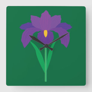 Reloj Cuadrado Flor de Iris