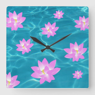 Reloj Cuadrado Flor de Lotus