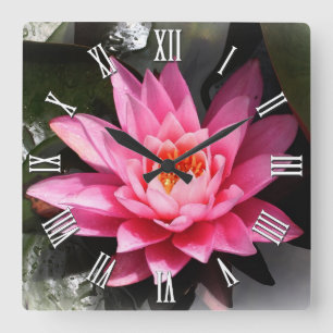 Reloj Cuadrado Flor de Lotus, paz interior, meditación