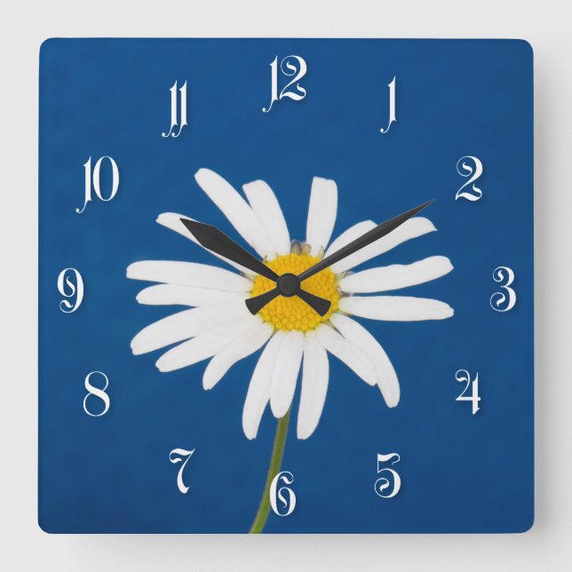 Reloj Cuadrado Flor de margarita (Anverso)