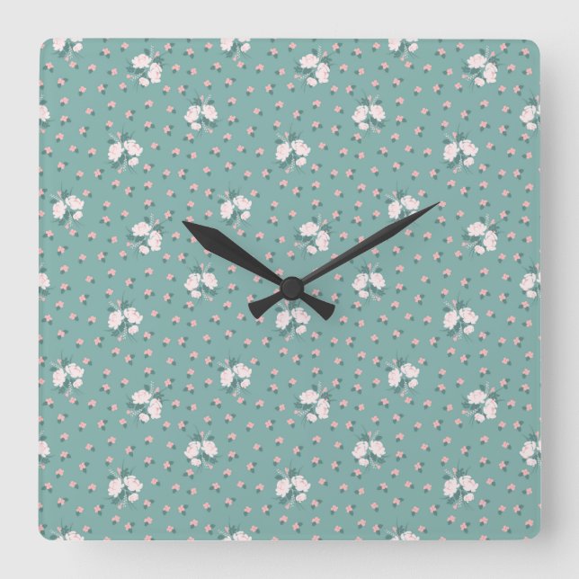 Reloj Cuadrado Flor de mariposa (Anverso)