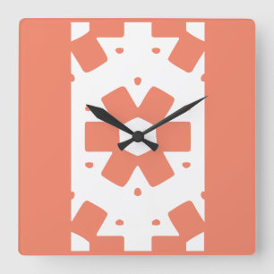 Reloj Cuadrado Flor Decorativa Geométrica