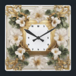 Reloj Cuadrado Flor elegante Art Deco<br><div class="desc">Gran diseño de reloj. Te encantará como a otros. Tenga la libertad de usar este diseño para otro producto que desee o para el personalizar y agregue su texto. Sígueme por más. Gracias. Que tengas un buen día.</div>