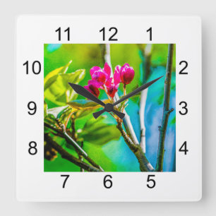 Reloj Cuadrado Flor interior
