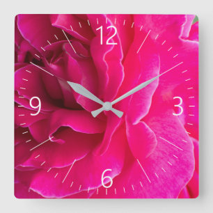 Reloj Cuadrado flor Rosa
