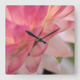 Reloj Cuadrado Flor rosa brillante