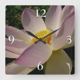 Reloj Cuadrado Flor rosa Lotus III flor de verano