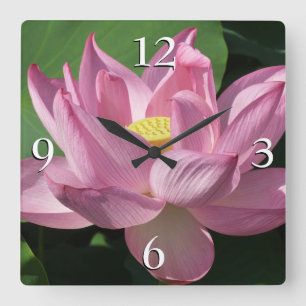 Reloj Cuadrado Flor rosa Lotus IV