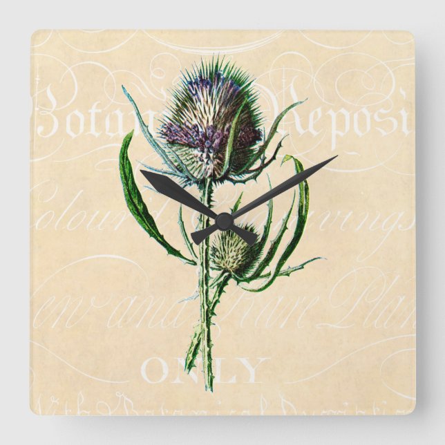 Reloj Cuadrado Flor silvestre de época escocesa de 1902 (Anverso)