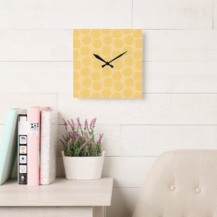 Reloj Cuadrado Floración de girasol amarillo suave 1