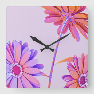 Reloj Cuadrado Floral