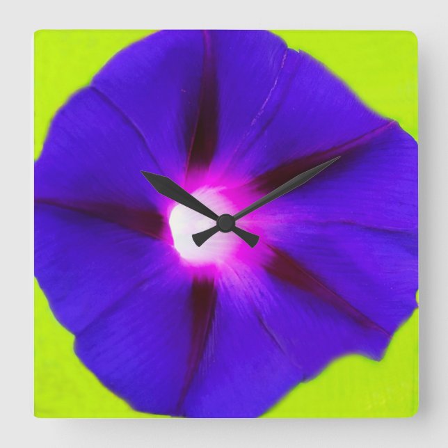 Reloj Cuadrado Floral Cuadrado  (Anverso)