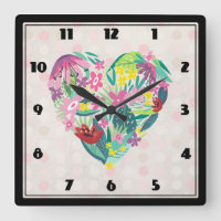 Floral Heart Illustration in Pink and Green