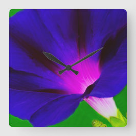 Reloj Cuadrado Floral Morado-Rosa Fulgoroso
