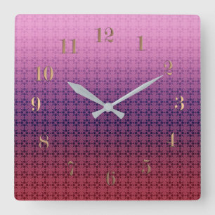 Reloj Cuadrado Floral ornament, gradient