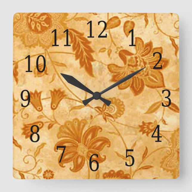 Reloj Cuadrado Floral Square Clock (Anverso)