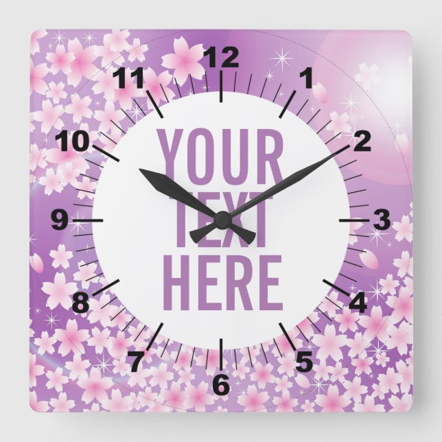 Reloj Cuadrado Floral Square Wall Clock (Anverso)