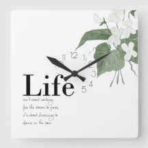 Floral Violets White on White Life Quote 