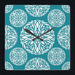 Reloj Cuadrado Floral winter snowflake<br><div class="desc">Christmas winter snowflake seamless vector wallpaper background pattern © and ® Bigstock® - All Rights Reserved.</div>