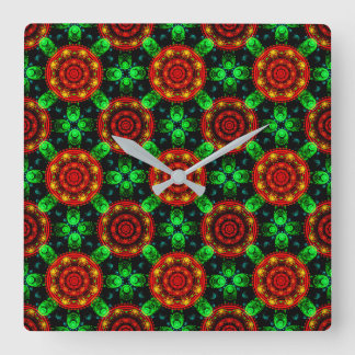Reloj Cuadrado Florales Moderno Boho Elegante Patrón Abstracto #5