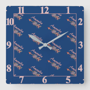 Reloj Cuadrado Florales personalizadas