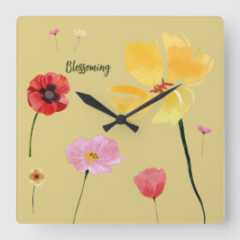 Reloj Cuadrado Florecimiento