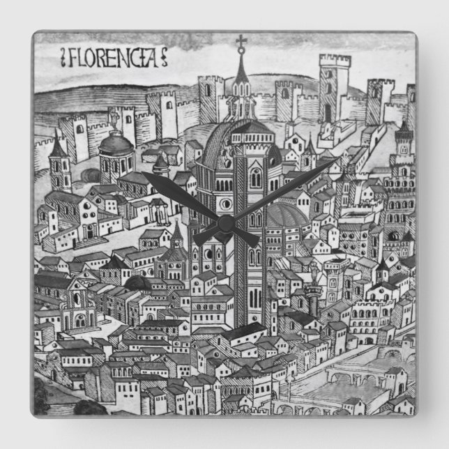 Reloj Cuadrado Florencia Bianco e Nero 1493 (Anverso)