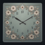 Reloj Cuadrado Flores Art Deco<br><div class="desc">Gran diseño de reloj. Te encantará como a otros. Tenga la libertad de usar este diseño para otro producto que desee o para el personalizar y agregue su texto. Sígueme por más. Gracias. Que tengas un buen día.</div>