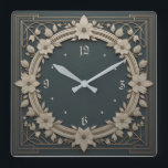 Reloj Cuadrado Flores Art Deco<br><div class="desc">Gran diseño de reloj. Te encantará como a otros. Tenga la libertad de usar este diseño para otro producto que desee o para el personalizar y agregue su texto. Sígueme por más. Gracias. Que tengas un buen día.</div>