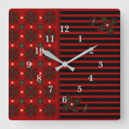 Reloj Cuadrado Flores artdeco en estilo retro