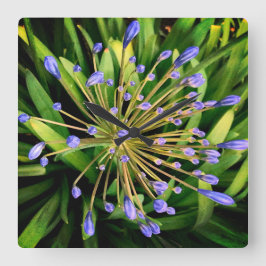 Reloj Cuadrado Flores azules