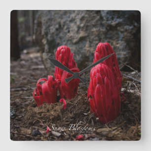 Reloj Cuadrado Flores de nieve