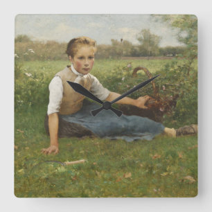 Reloj Cuadrado Flores de picado   1882