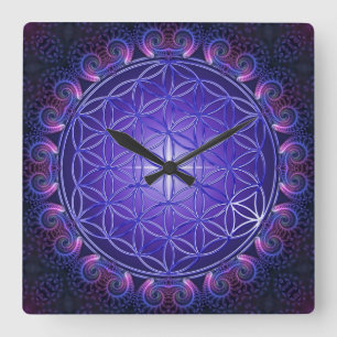 Reloj Cuadrado FLORES DE VIDA / Blume des Lebens Mandala I Square
