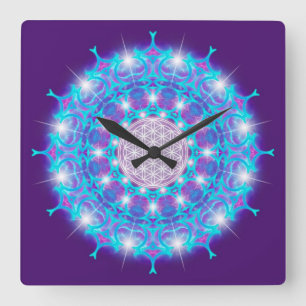 Reloj Cuadrado FLORES DE VIDA/Blume des Lebens Stars Mandala