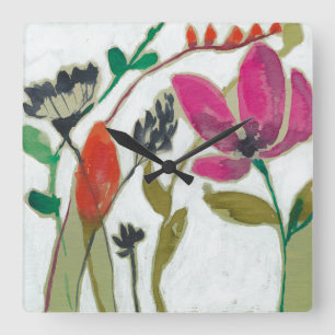 Reloj Cuadrado Flores vivas
