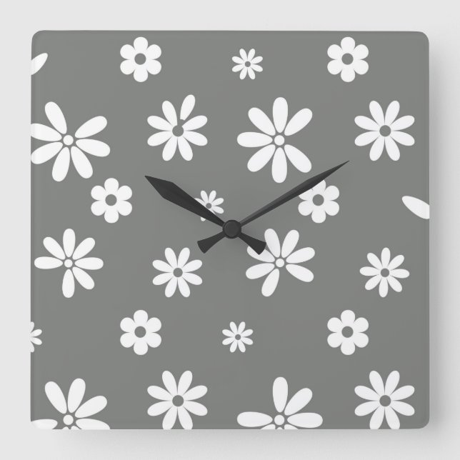 Reloj Cuadrado Flores y Pétalos 2 (Anverso)