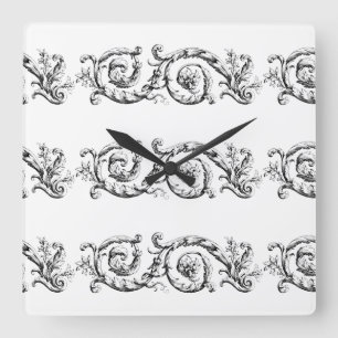 Reloj Cuadrado floritura divisoria ornamental