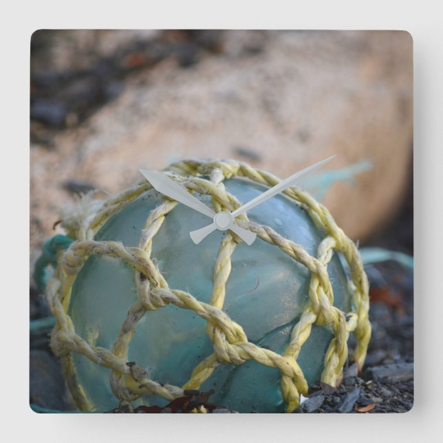 Reloj Cuadrado Flota de pesca de vidrio, vertical (Anverso)