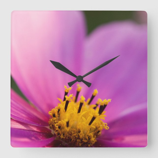 Reloj Cuadrado Flower Close (Anverso)