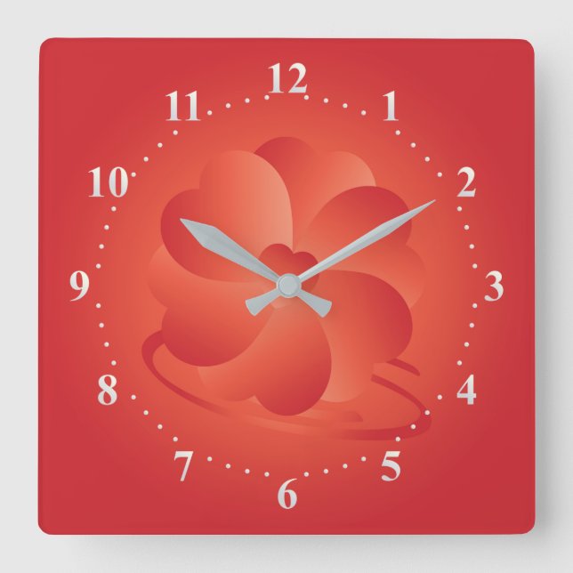 Reloj Cuadrado Flower of hearts (Anverso)