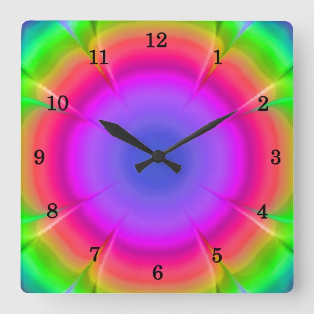 Reloj Cuadrado Flower Wall Clock (Anverso)