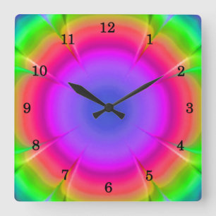 Reloj Cuadrado Flower Wall Clock