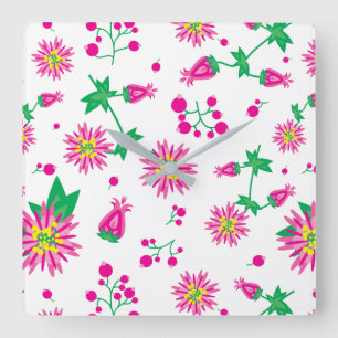 Reloj Cuadrado Flowers & Berries