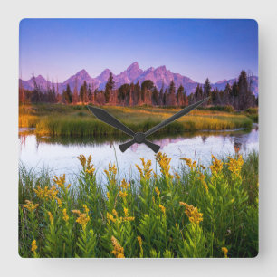 Reloj Cuadrado Flowers   Grand Teton National Park, Wyoming