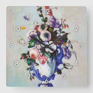 Reloj Cuadrado Flowers in a Rococo Vase, Paul Cezanne